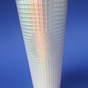 Starbucks Studded 24 oz Tumbler w/Lid Opalescent Pink Purple Blue EXCELLENT COND
